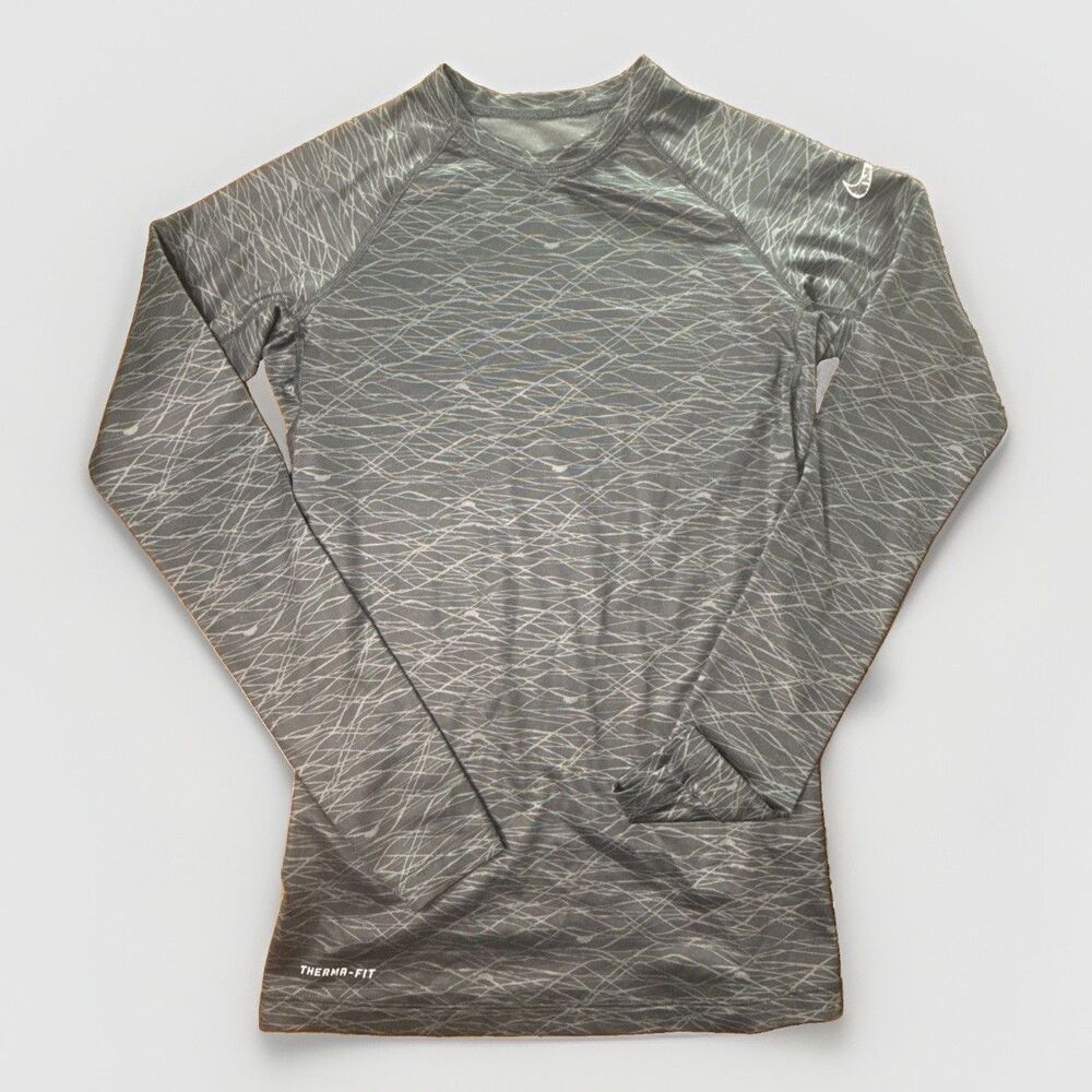 Nike Hyperwarm Pro Combat Shirt Womens Small Fitted Therma-Fit Top Gray